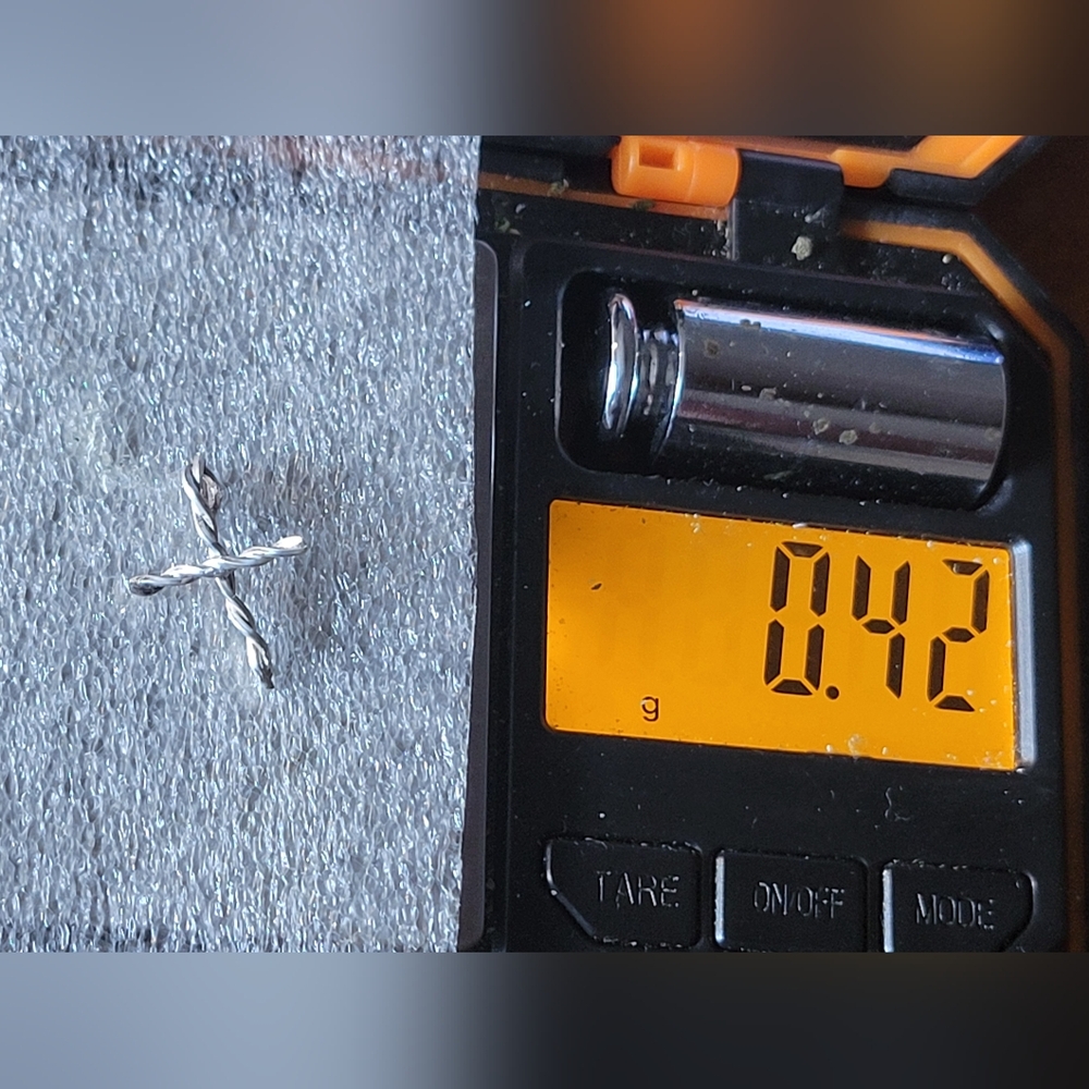 Solid Sterling Silver Twisted Cable Cross Pendant… - image 5